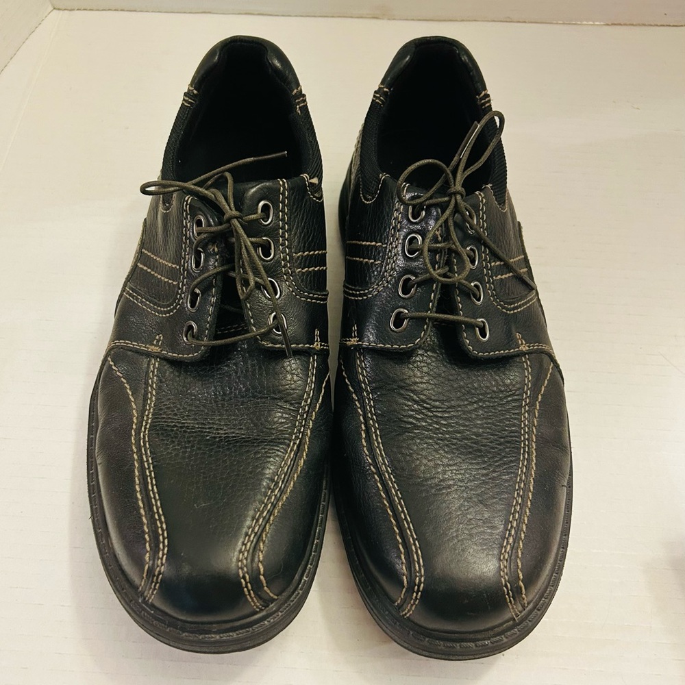 Clarks, Black Leather Shoes Mens